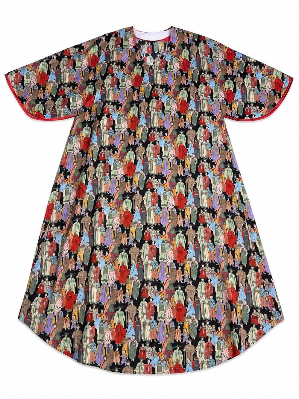 Natori Dynasty Print Caftan Lounge Dress Plus Size XXL See Measurements